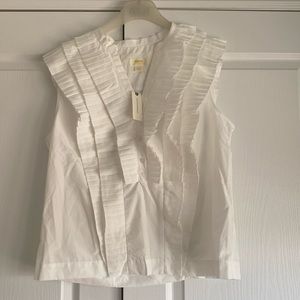 Antropologie white blouse perfect for summer